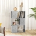 Librería separador contrachapada gris hormigón 60x24x94 cm