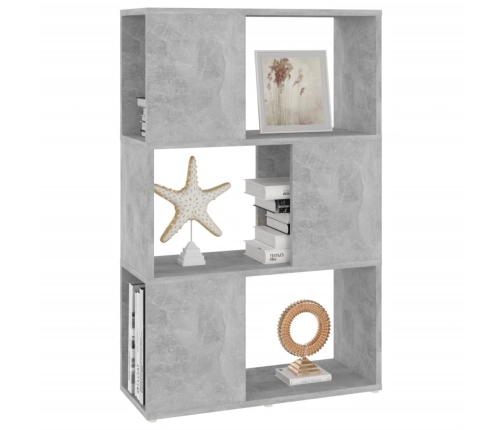 Librería separador contrachapada gris hormigón 60x24x94 cm