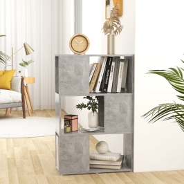 Librería separador contrachapada gris hormigón 60x24x94 cm