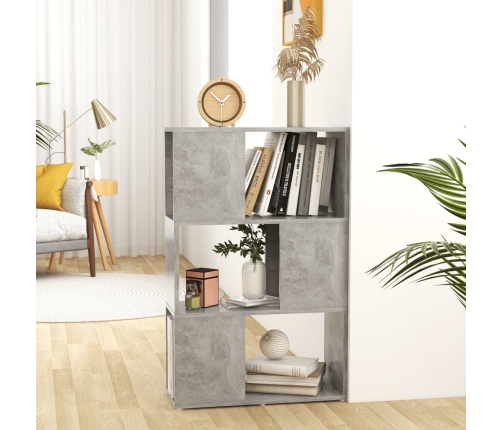 Librería separador contrachapada gris hormigón 60x24x94 cm