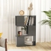 vidaXL Librería separador madera contrachapada gris brillo 60x24x94 cm