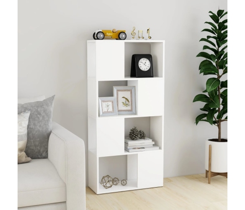 Librería separador madera contrachapada blanco 60x24x124,5 cm