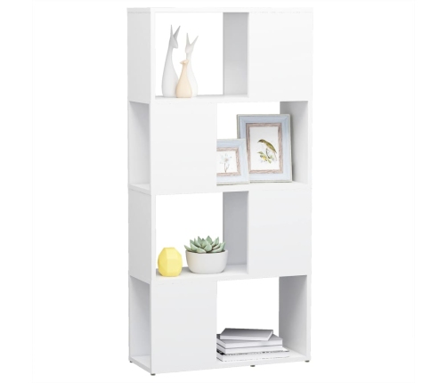 Librería separador madera contrachapada blanco 60x24x124,5 cm