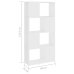 Librería separador madera contrachapada blanco 60x24x124,5 cm