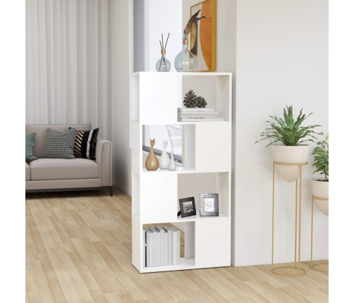 Librería separador madera contrachapada blanco 60x24x124,5 cm