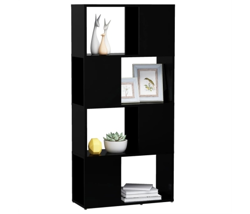 Librería separador madera contrachapada negro 60x24x124,5 cm