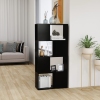 vidaXL Librería separador madera contrachapada negro 60x24x124,5 cm