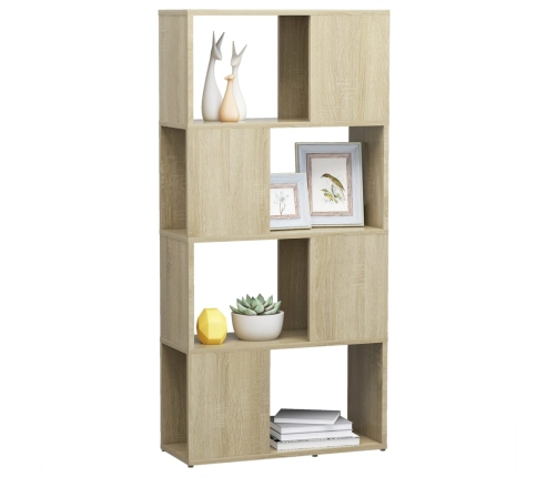 vidaXL Librería separador contrachapada roble Sonoma 60x24x124,5 cm