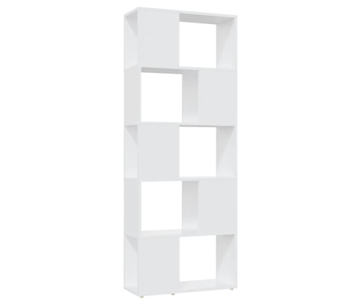 Librería separador madera contrachapada blanco 60x24x155 cm