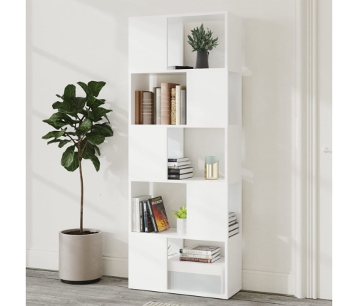 Librería separador madera contrachapada blanco 60x24x155 cm