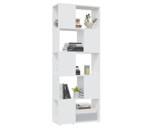 Librería separador madera contrachapada blanco 60x24x155 cm