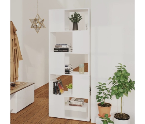 Librería separador madera contrachapada blanco 60x24x155 cm