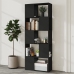 Librería separador madera contrachapada negro 60x24x155 cm