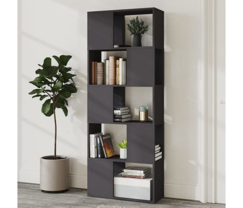 vidaXL Librería separador madera contrachapada gris 60x24x155 cm