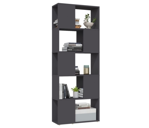 vidaXL Librería separador madera contrachapada gris 60x24x155 cm