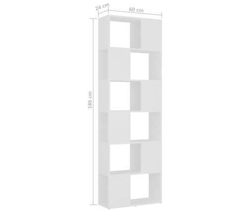 Estantería divisor de espacios blanco 60x24x186 cm