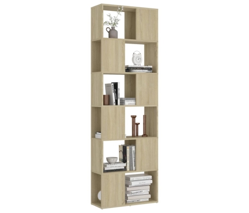 Librería separador contrachapada roble Sonoma 60x24x186 cm