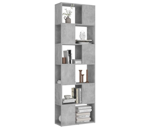 Librería separador contrachapada gris hormigón 60x24x186 cm