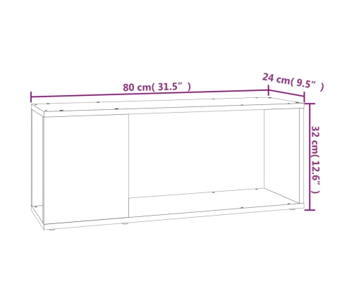 Mueble para TV madera contrachapada blanco 80x24x32 cm