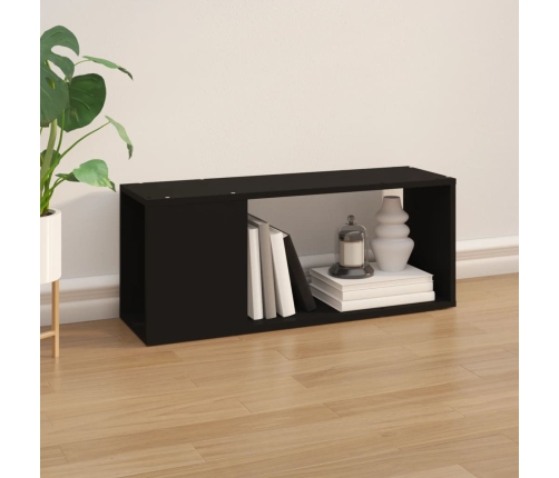 Mueble para TV madera contrachapada negro 80x24x32 cm