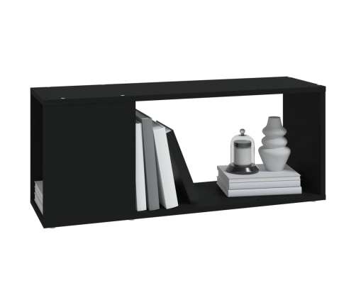 Mueble para TV madera contrachapada negro 80x24x32 cm