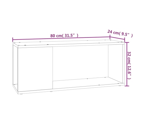 Mueble para TV madera contrachapada roble Sonoma 80x24x32 cm