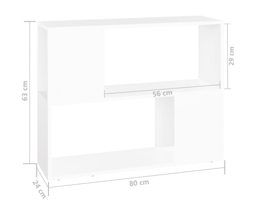 Mueble para TV madera contrachapada blanco 80x24x63 cm