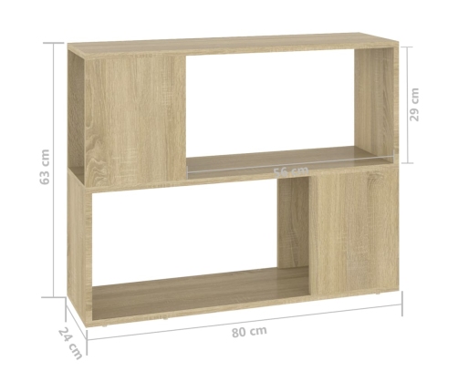 Mueble para TV madera contrachapada roble Sonoma 80x24x63 cm