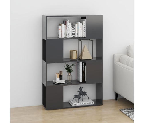 Librería separador madera contrachapada gris 80x24x124,5 cm