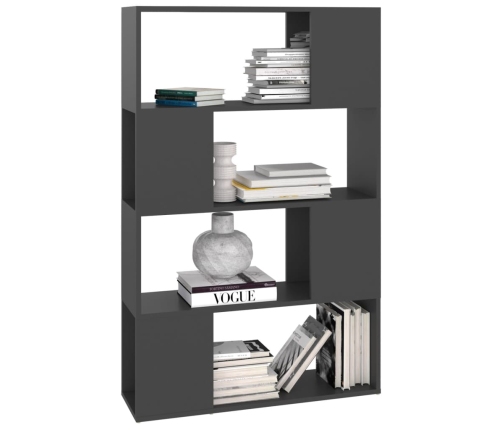 Librería separador madera contrachapada gris 80x24x124,5 cm