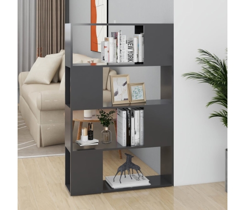 Librería separador madera contrachapada gris 80x24x124,5 cm