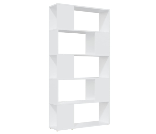 Librería separador madera contrachapada blanco 80x24x155 cm