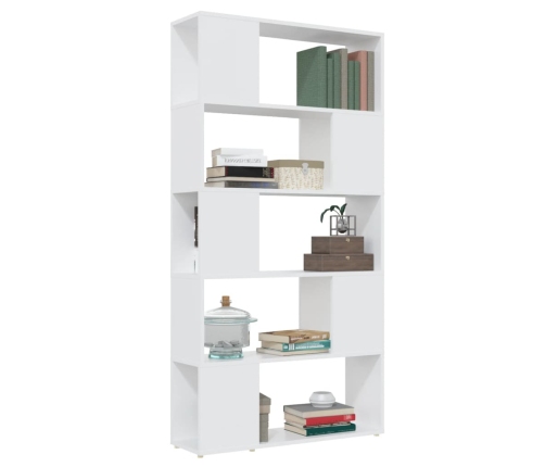 Librería separador madera contrachapada blanco 80x24x155 cm