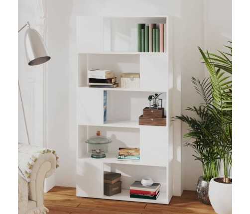 Librería separador madera contrachapada blanco 80x24x155 cm