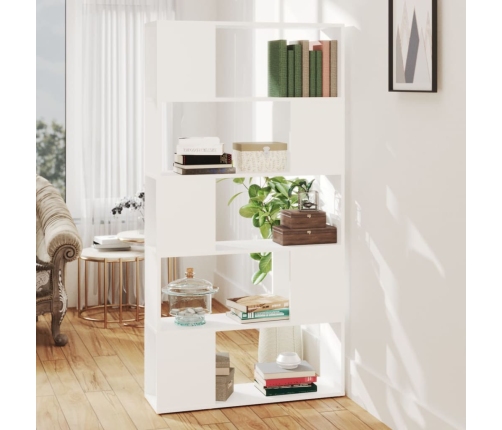 Librería separador madera contrachapada blanco 80x24x155 cm