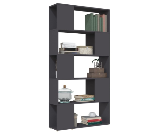 Librería separador madera contrachapada gris 80x24x155 cm