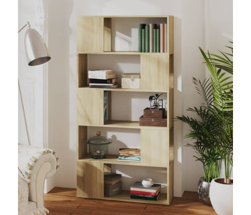 Librería separador contrachapada roble Sonoma 80x24x155 cm