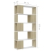 Librería separador contrachapada blanco y roble 80x24x155 cm