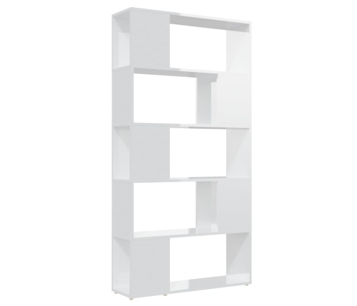 vidaXL Librería separador contrachapada blanco brillante 80x24x155 cm