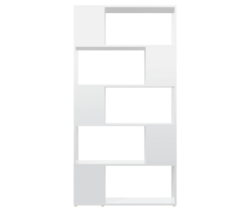 vidaXL Librería separador contrachapada blanco brillante 80x24x155 cm