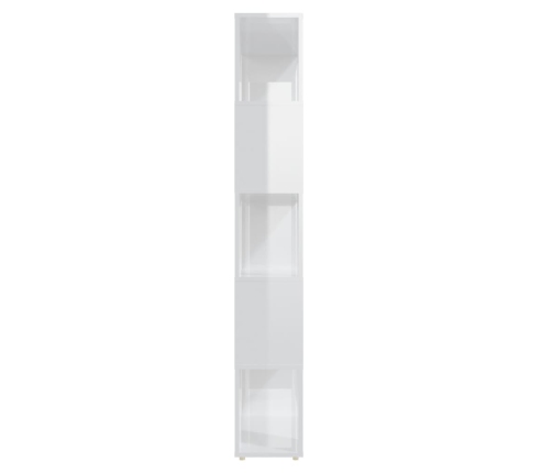 vidaXL Librería separador contrachapada blanco brillante 80x24x155 cm