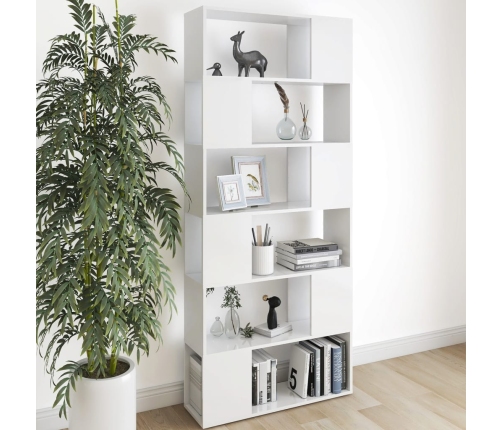 Librería separador madera contrachapada blanco 80x24x186 cm