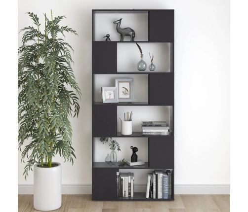 vidaXL Librería separador madera contrachapada gris 80x24x186 cm