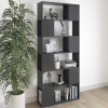 vidaXL Librería separador madera contrachapada gris 80x24x186 cm