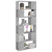 vidaXL Librería separador contrachapada gris hormigón 80x24x186 cm