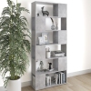 vidaXL Librería separador contrachapada gris hormigón 80x24x186 cm