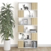 Librería separador contrachapada blanco y roble 80x24x186 cm