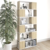 Librería separador contrachapada blanco y roble 80x24x186 cm