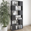 Librería separador madera contrachapada gris brillo 80x24x186cm