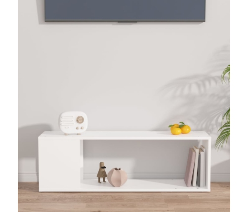 vidaXL Mueble para TV madera contrachapada blanco 100x24x32 cm